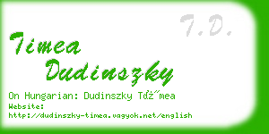 timea dudinszky business card